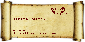 Mikita Patrik névjegykártya